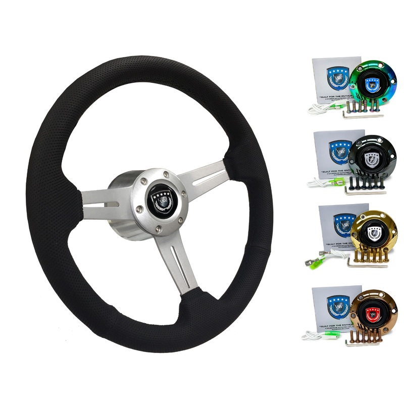 Mazda MX-6 Steering Wheel Kit | Perforated Leather | ST3587BLK-BLK